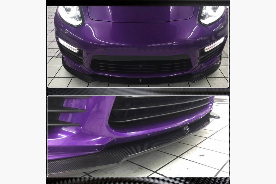 Porsche Panamera 2009–2016 Carbon frontbumper lip Lip V1 (voor Turbo/Turbo S/GTS) Foto 4