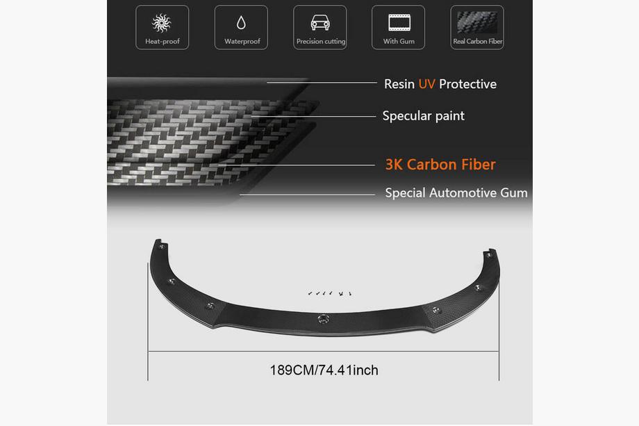 Porsche Panamera 2009–2016 Carbon frontbumper lip Lip V1 (voor Turbo/Turbo S/GTS) Foto 5