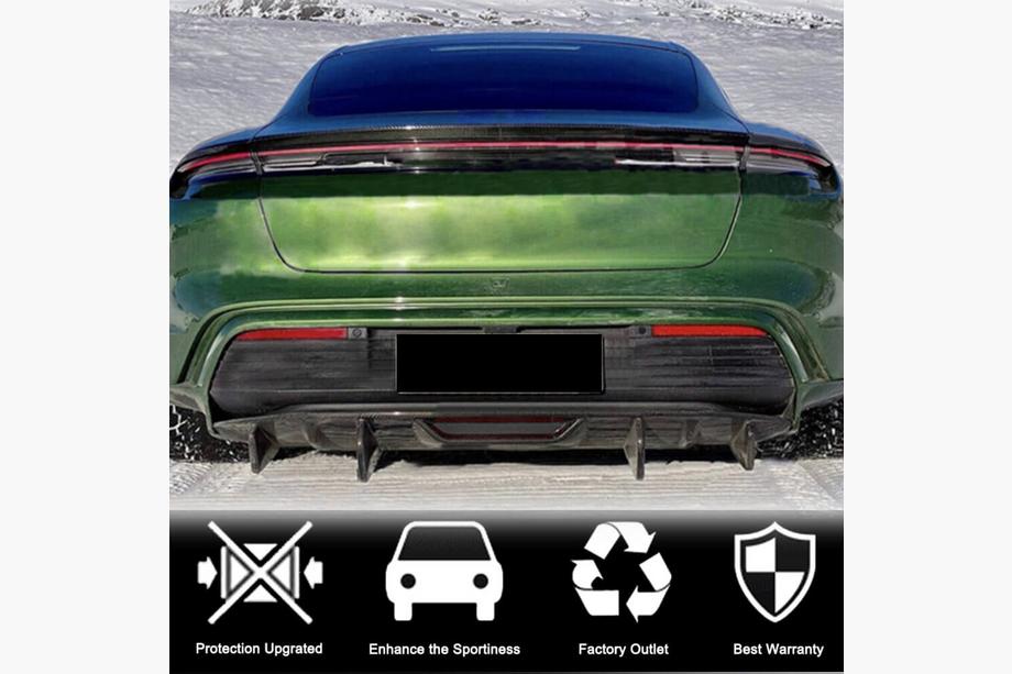 Porsche Taycan 2019– Achterbumper diffuser (voor 2019-2024 Base SD, carbon) Foto 3