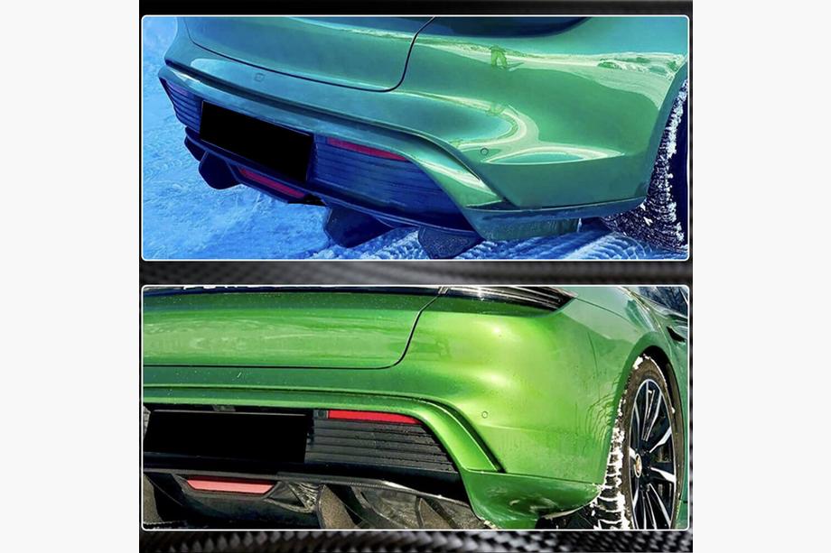 Porsche Taycan 2019– Achterbumper diffuser (voor 2019-2024 Base SD, carbon) Foto 4