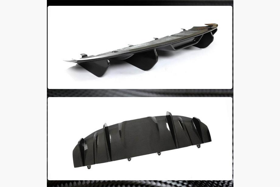 Porsche Taycan 2019– Achterbumper diffuser (voor 2019-2024 Base SD, carbon) Foto 5