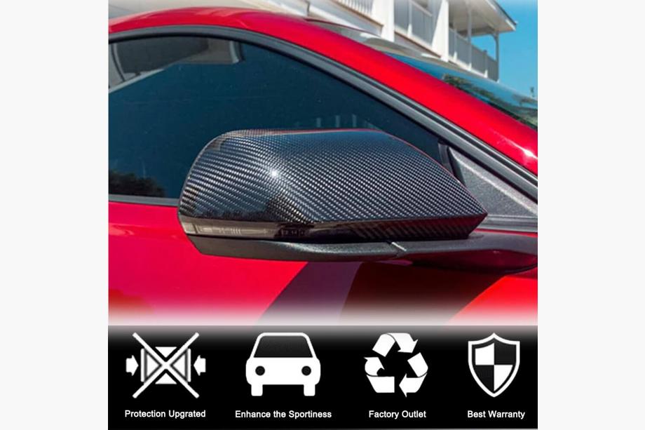 Ford Mustang 2015–2023 Spiegelkappen V2 (voor USA, carbon) Foto 2