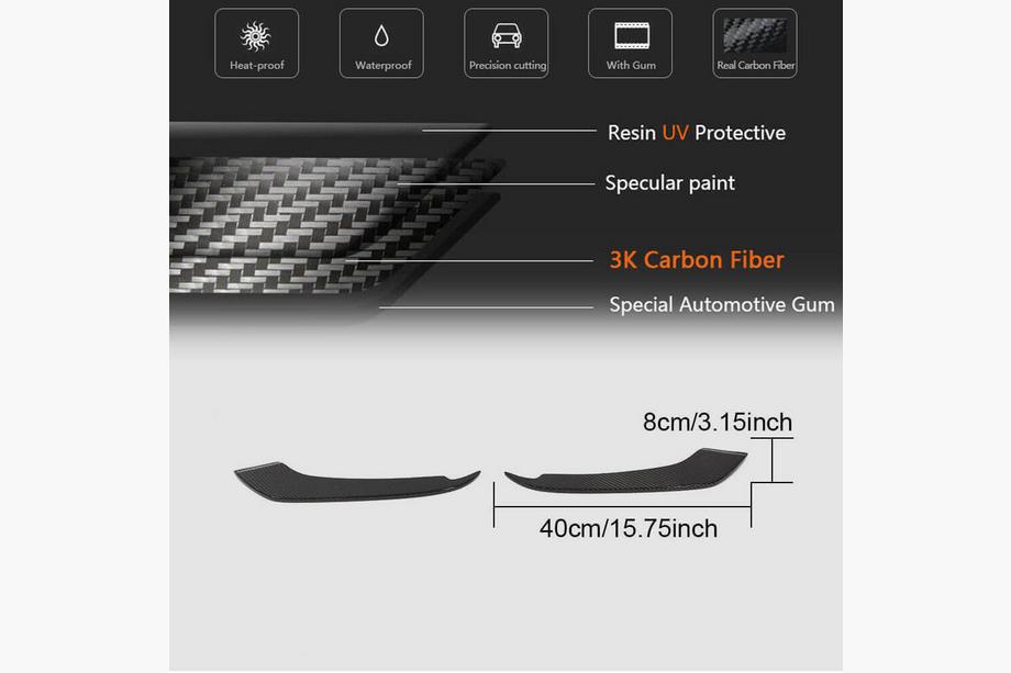 Ford Mustang 2015–2023 Mistlamp afdekkappen V1 (2015-2017, Carbon) Foto 5