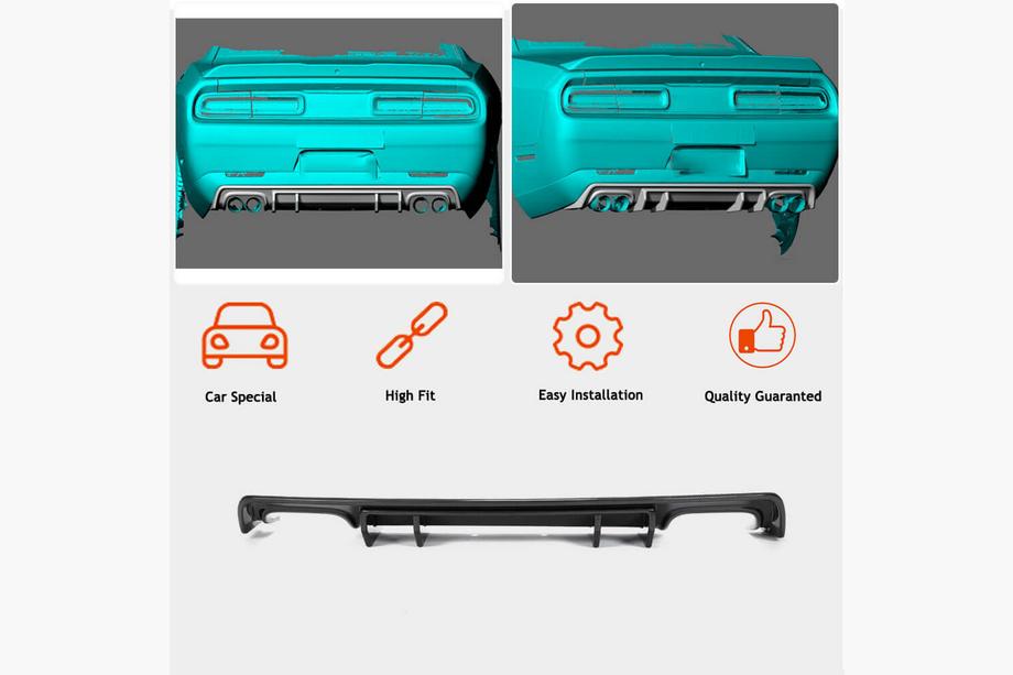 Dodge Challenger 2008–2023 Achterbumper diffuser (2015-2023, carbon) Foto 2