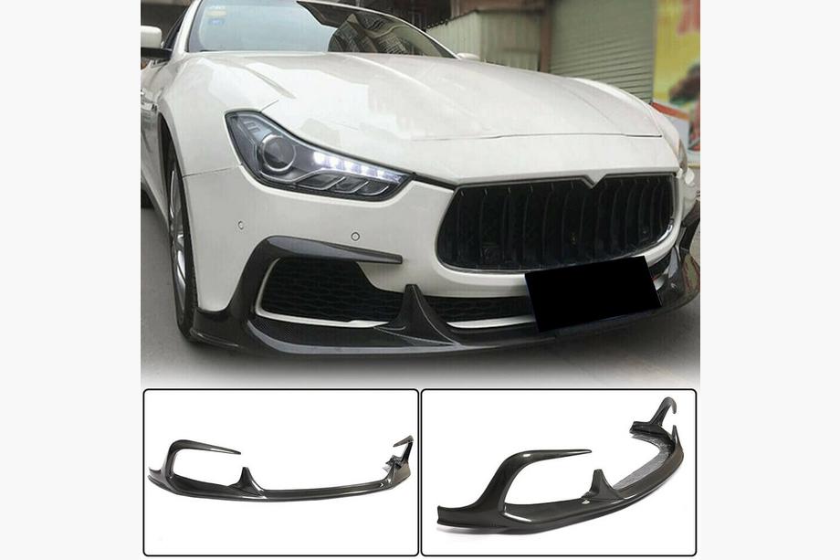 Maserati Ghibli 2013–2023 Voorbumper lip Lip V1 (voor Base/S/S Q4 2013-2017, carbon) Image