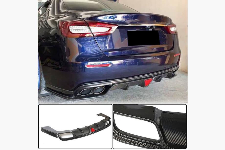 Maserati Quattroporte 2013–2023 Achterbumperdiffuser V1 (voor S/S Q4 2017-2020, Carbon) Image