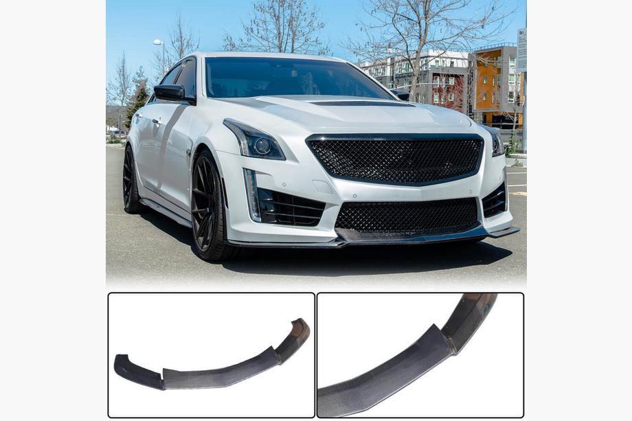 Cadillac CTS 2013–2019 Voorbumper lip Lip V2 (voor CTS V Sedan 2016-2019, carbon) Foto 1