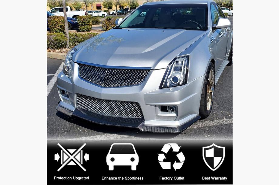 Cadillac CTS 2013–2019 Voorbumper lip Lip V2 (voor CTS V Sedan 2016-2019, carbon) Foto 2