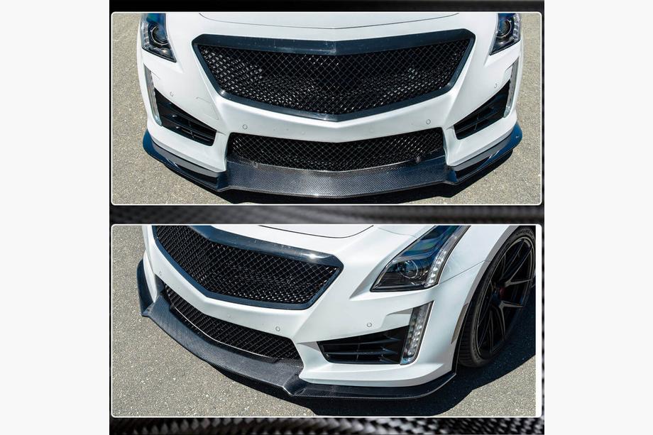 Cadillac CTS 2013–2019 Voorbumper lip Lip V2 (voor CTS V Sedan 2016-2019, carbon) Foto 3