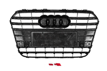 Audi A6 C7 2011–2017 Zwarte voorgrille met chromen omlijsting S-style (2011-2014) foto 4