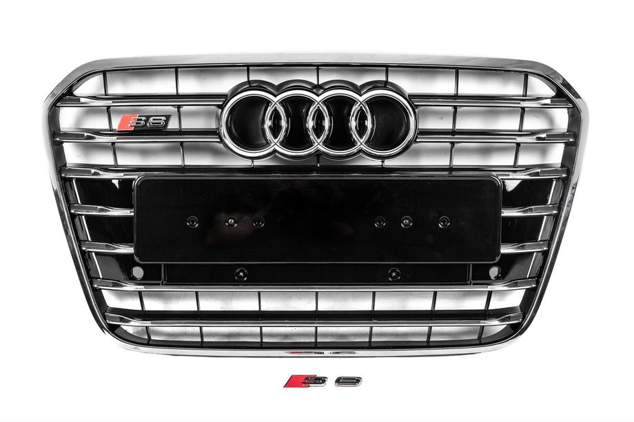 Audi A6 C7 2011–2017 Zwarte voorgrille met chromen omlijsting S-style (2011-2014) Image