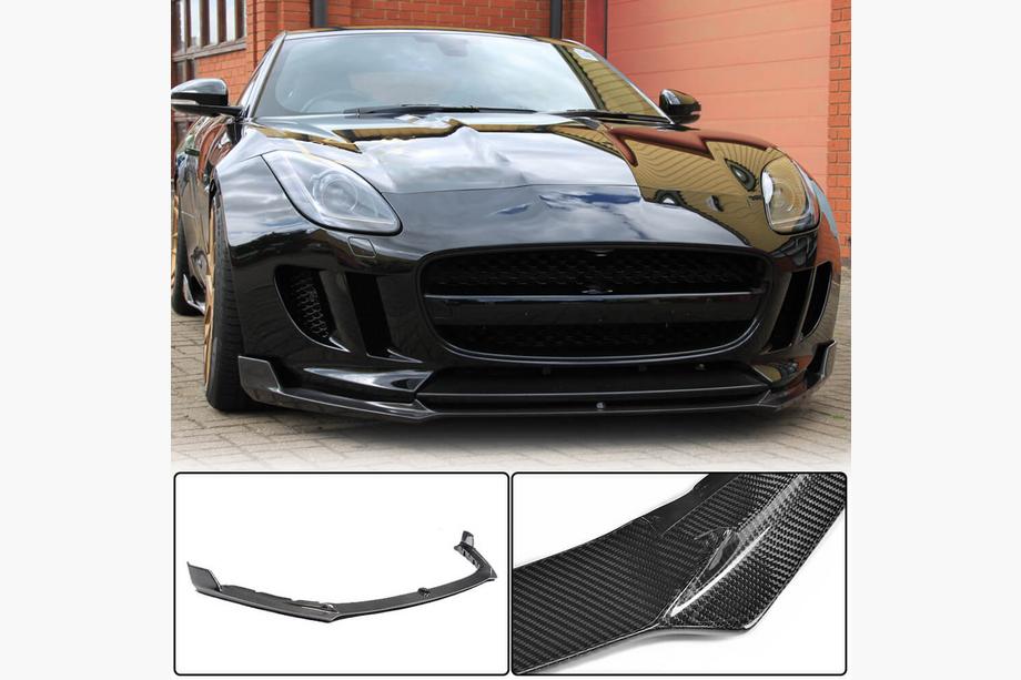 Jaguar F-Type 2013–2024 Frontlip voor voorbumper Lip (2013-2016, carbon) Image