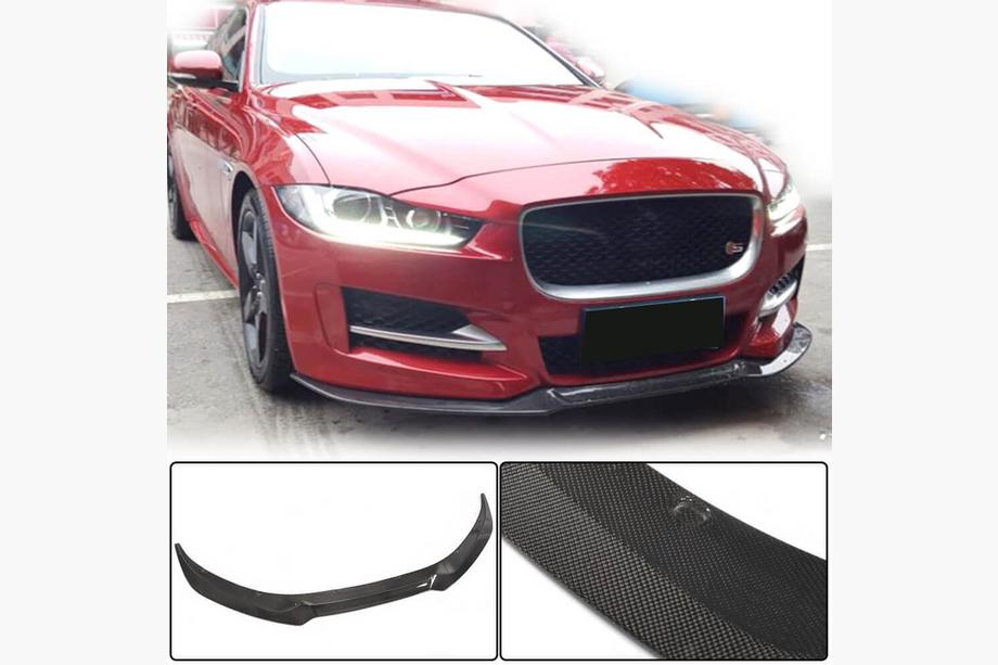 Jaguar XE 2016– Voorbumper lip (2015-2019, carbon) Foto 1
