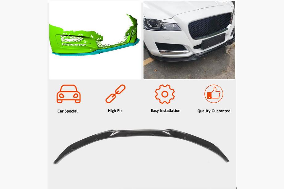 Jaguar XE 2016– Voorbumper lip (2015-2019, carbon) Foto 2