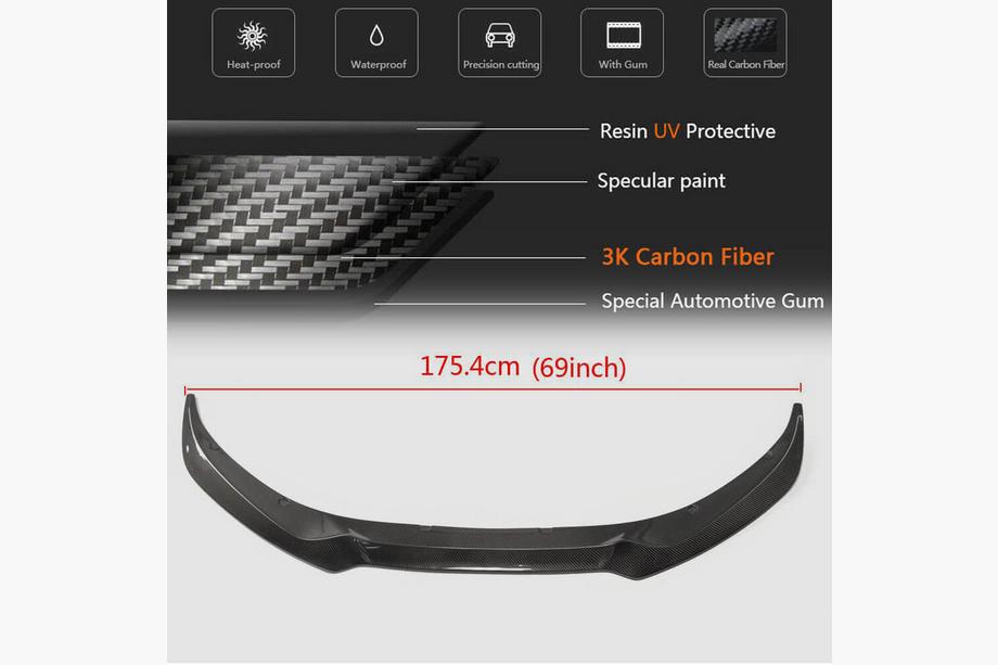 Jaguar XE 2016– Voorbumper lip (2015-2019, carbon) Foto 6