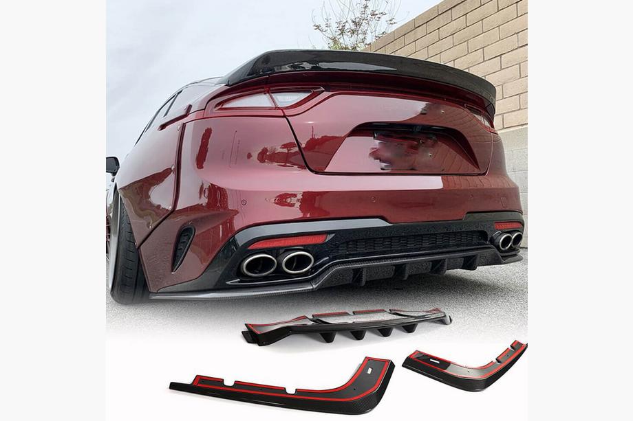 Kia Stinger 2017–2023 Achterbumper diffuser (carbon) Image