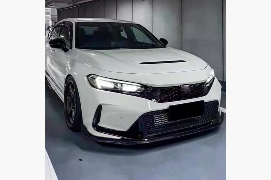 Honda Civic HB 2021– Voorbumper lip Lip V2 (carbon) Foto 3