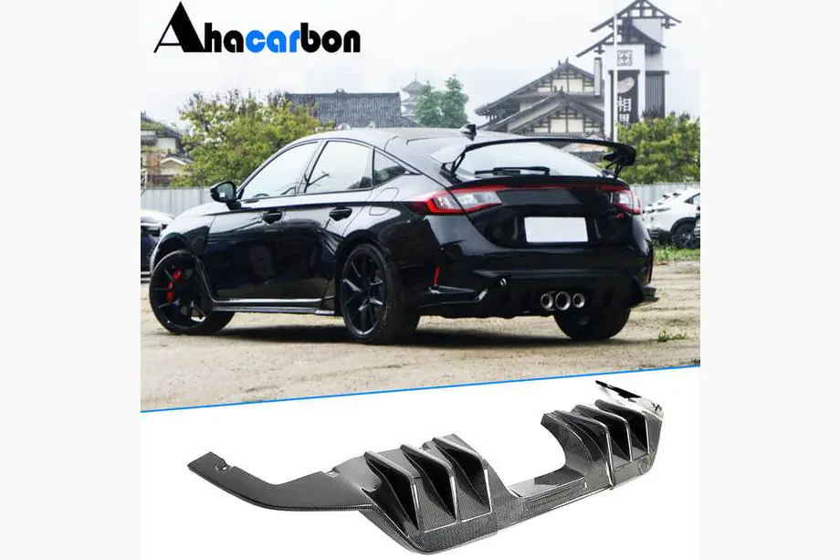 Honda Civic HB 2021– Achterbumper diffuser (carbon) Image