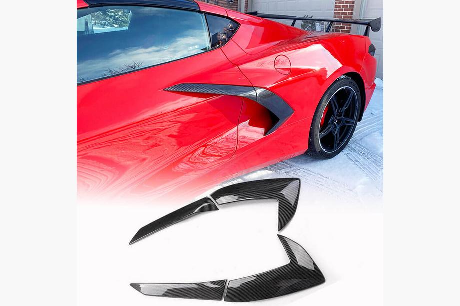 Chevrolet Corvette C8 2019– Achterspatbord covers (2019-2022, Carbon) Foto 1