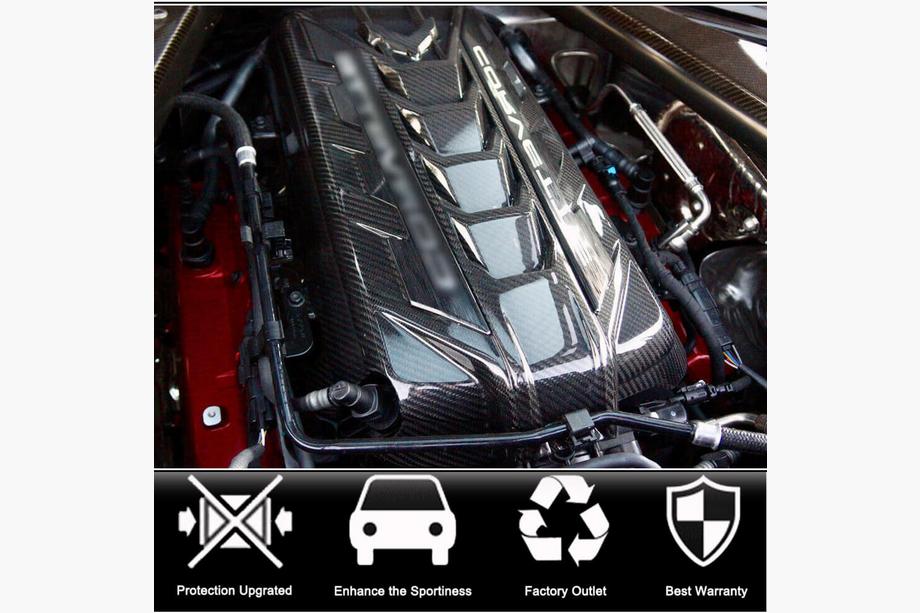 Chevrolet Corvette C8 2019– Motorafdekking (2019-2022, Carbon) Foto 2