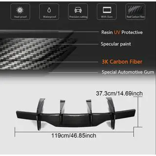 Achterbumper diffuser V1 (2019-2022, Carbon) Chevrolet Corvette C8 2019– foto 3