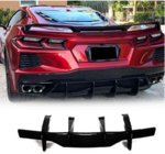 Chevrolet Corvette C8 2019– Achterbumper diffuser V2 (2019-2022, Carbon) foto 7