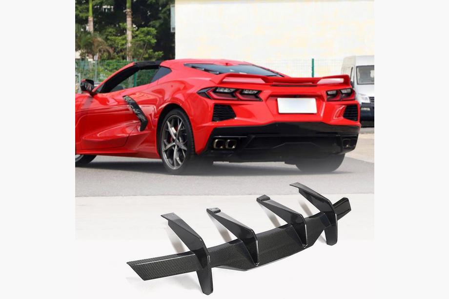 Chevrolet Corvette C8 2019– Achterbumper diffuser V2 (2019-2022, Carbon) Image