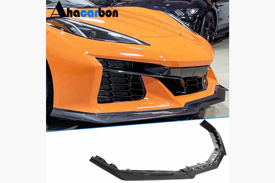Chevrolet Corvette C8 2019– Frontbumper lip spoiler (voor Z06, 2020-2024, carbon) Image