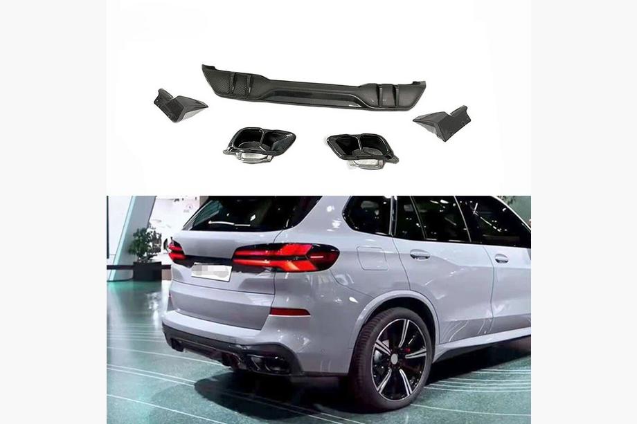 BMW X5 G05 2019–2026 Paradigma achterbumper diffuser (voor M-Sport, 2023+, echt carbon) Image