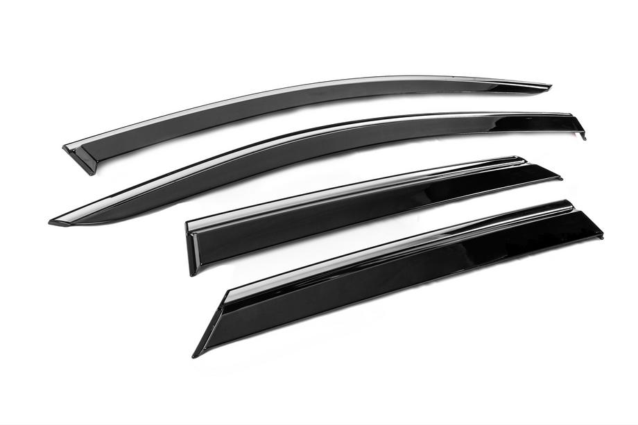 Peugeot 3008 2016–2023 Windschermen met chromen sierlijst Niken Luxury (4 stuks) Foto 3