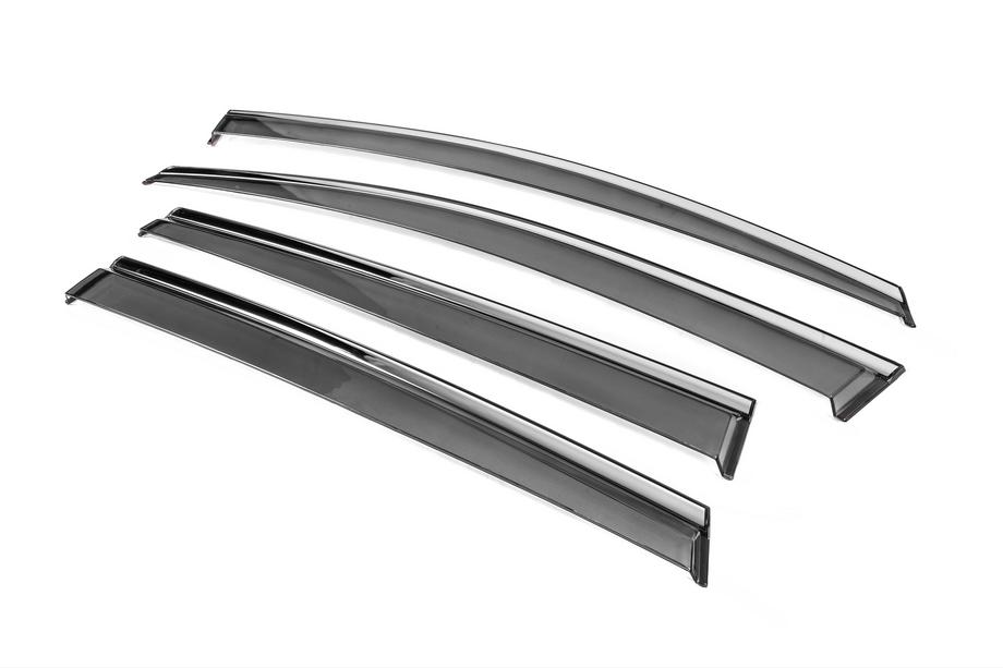 Volkswagen Golf Sportsvan 2014–2020 Windschermen met chromen sierlijst Niken Luxury (4 stuks) Foto 2
