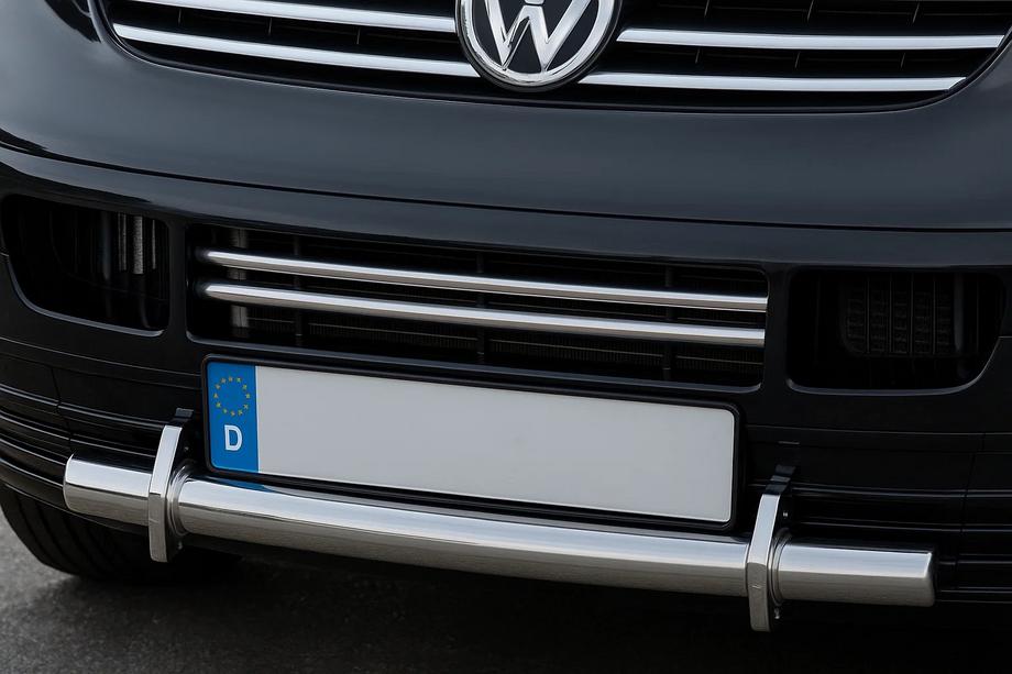 Volkswagen T5 Transporter 2003–2010 Afdeklijsten voor bumperrooster (2-delig, RVS) OmsaLine - Italiaans roestvrij staal Image