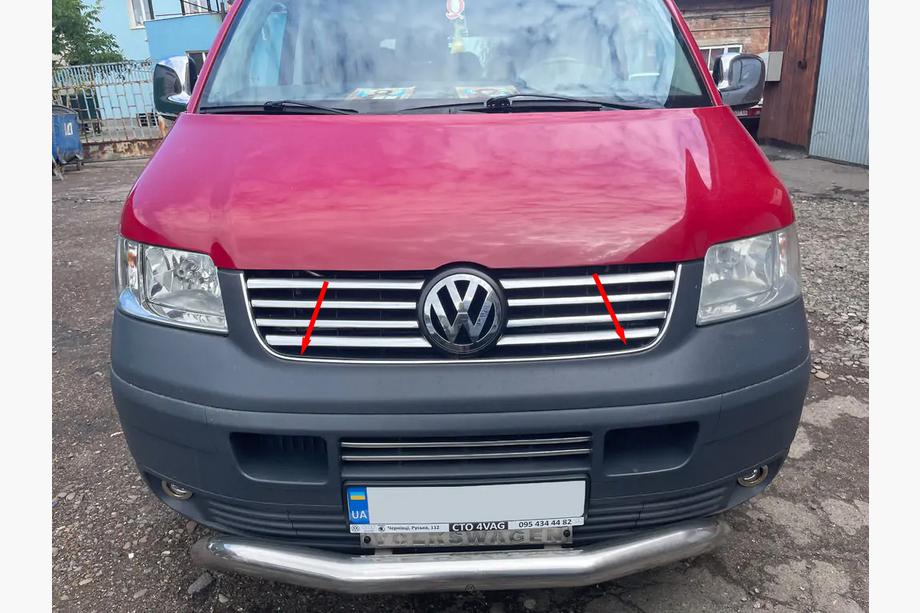 Volkswagen T5 Transporter 2003–2010 RVS omlijsting voor radiateurgrille Foto 3
