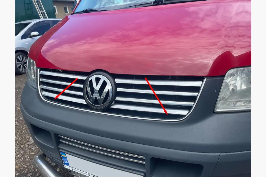 Volkswagen T5 Transporter 2003–2010 RVS omlijsting voor radiateurgrille Foto 4
