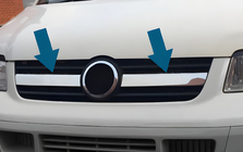 Volkswagen T5 Transporter 2003–2010 Midden grillelijsten (2 stuks, RVS) Carmos - Turks staal foto 6
