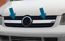 Volkswagen T5 Transporter 2003–2010 Midden grillelijsten (2 stuks, RVS) foto 6