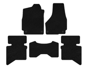 Dodge RAM (DS/DJ/D2) 2009–2024 Deluxe textiele mattenset (2009+, 5-zits/4-zits cabine, zwart) foto 1