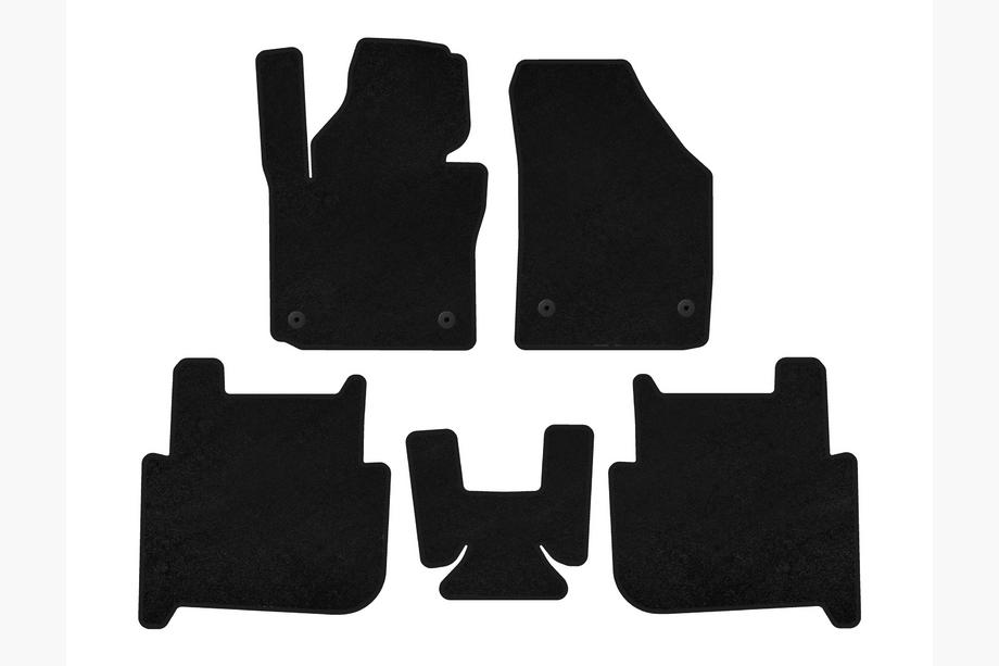 Volkswagen Touran 2003–2010 Textielmatten Deluxe (2 rijen, 2006-2010, 7-zits, zwart) Image