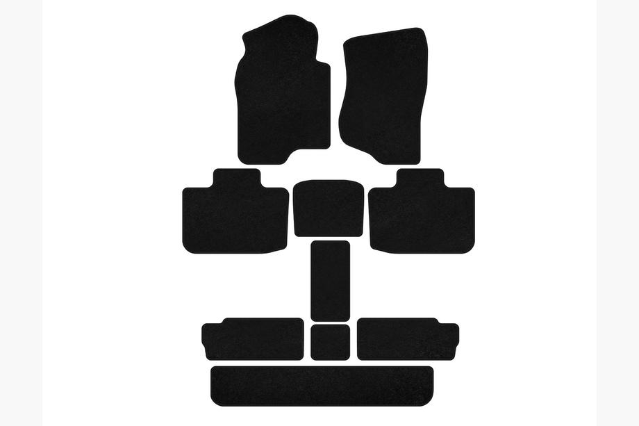 Cadillac Escalade 2007–2014 Deluxe stoffen automatten (3 rijen, zwart) Image