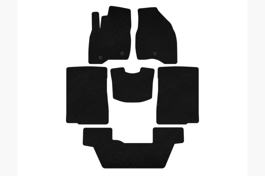 Ford Explorer 2011–2019 Deluxe textielen automatten (2015-2017, 3 rijen, 7-zits, zwart) Image