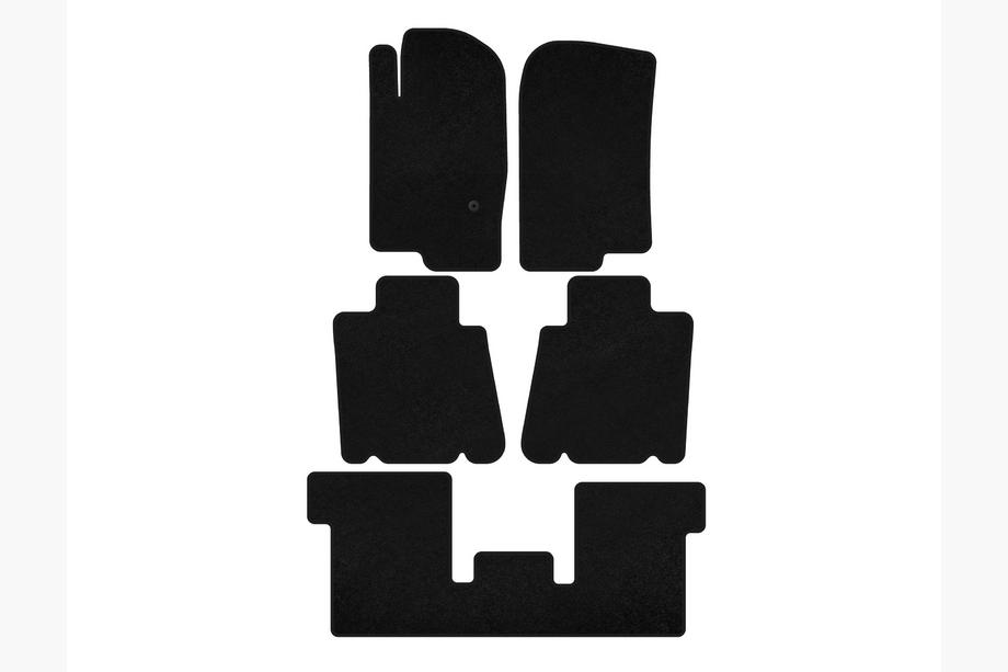 Ford Explorer 2001–2005 Deluxe stoffen automatten (3 rijen, zwart) Image