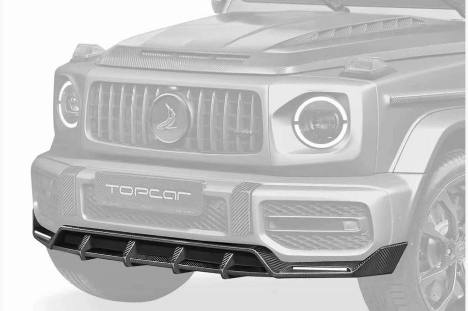 Mercedes G-Klasse W463 2018–2024 Voorbumper lipspoiler Lip (voor G63 AMG, dry carbon) Foto 2