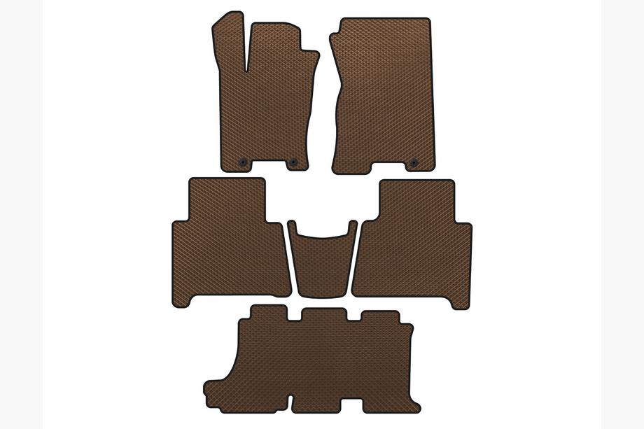 Kia Mohave 2008–2016 EVA automatten voor interieur (3 rijen, bruin) Image
