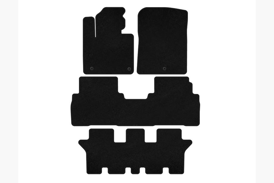Kia Sorento III UM 2014–2020 Premium textiele automatten (3 rijen, 7-zits, zwart) Image