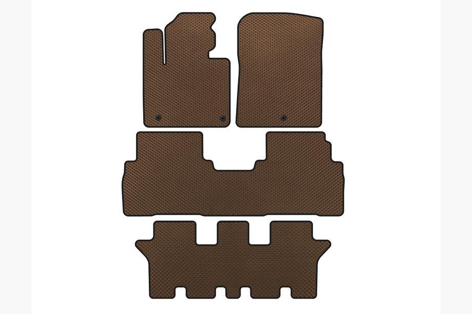 Kia Sorento III UM 2014–2020 EVA automatten (3 rijen, 7-zits, bruin) Image