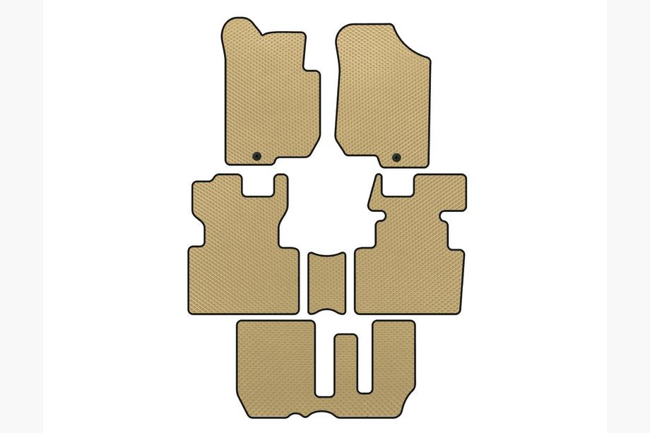 Kia Carens 1999–2012 EVA automatten (2006-2012, 3 rijen, 7-zits, beige) Image