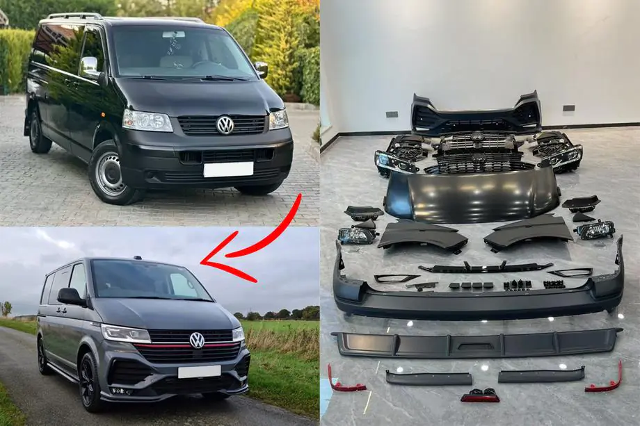 Volkswagen T5 Caravelle 2004–2010 Facelift ombouwset naar T6.1 Sportline Image