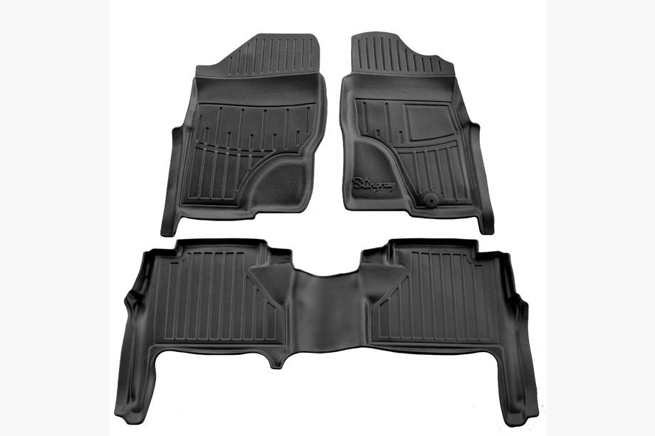 Nissan Navara 2006–2015 Stingray 3D rubber vloermatten (rechtsgestuurd, 3 stuks) Image