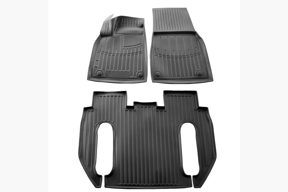 Tesla Model X 2015– Stingray 3D rubberen vloermatten (voor Plaid, 6-zits, 3 stuks) Image