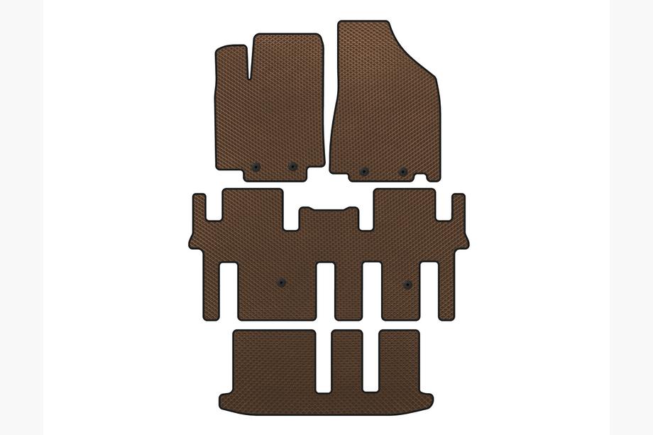 Nissan Pathfinder R52 2012–2021 EVA automatten voor interieur (3 rijen, bruin) Image